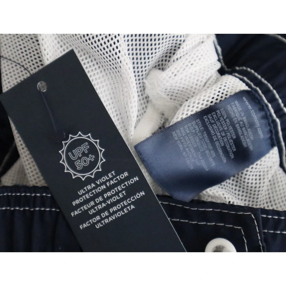 Tommy Hilfiger Kids Tommy Script Graphic Boardshorts -‎ Navy Blue - Size Small